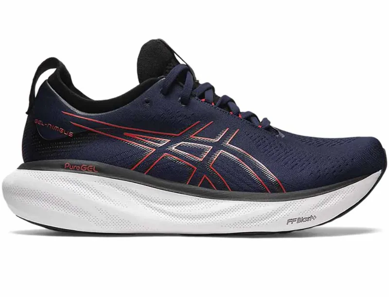 Asics Men's GEL-NIMBUS 25 Midnight/Electric Red